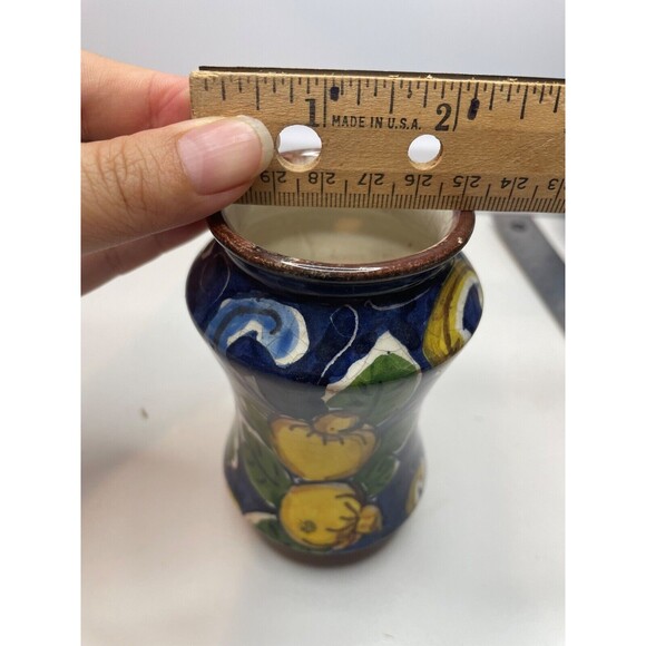 Unique Sicilian Vases Italian maiolica albarello marked Sicily flowers fruits - Picture 10 of 11